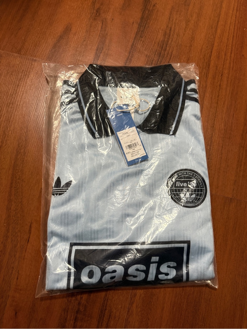 Adidas x Oasis Tour Jacquard Jersey  Clear Sky NWT - RARE-Asia Size